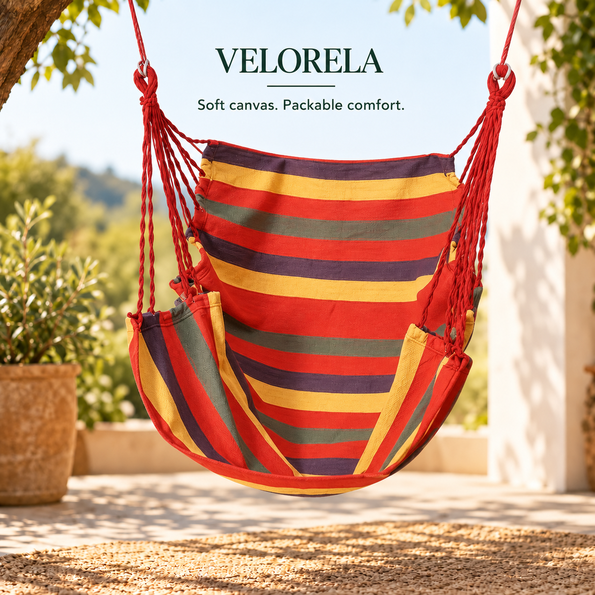 Portable Striped Hammock Chair