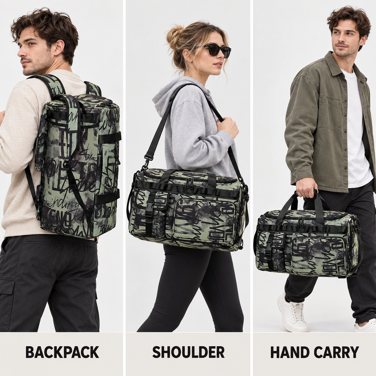 Convertible 3-Way Travel Duffel Backpack