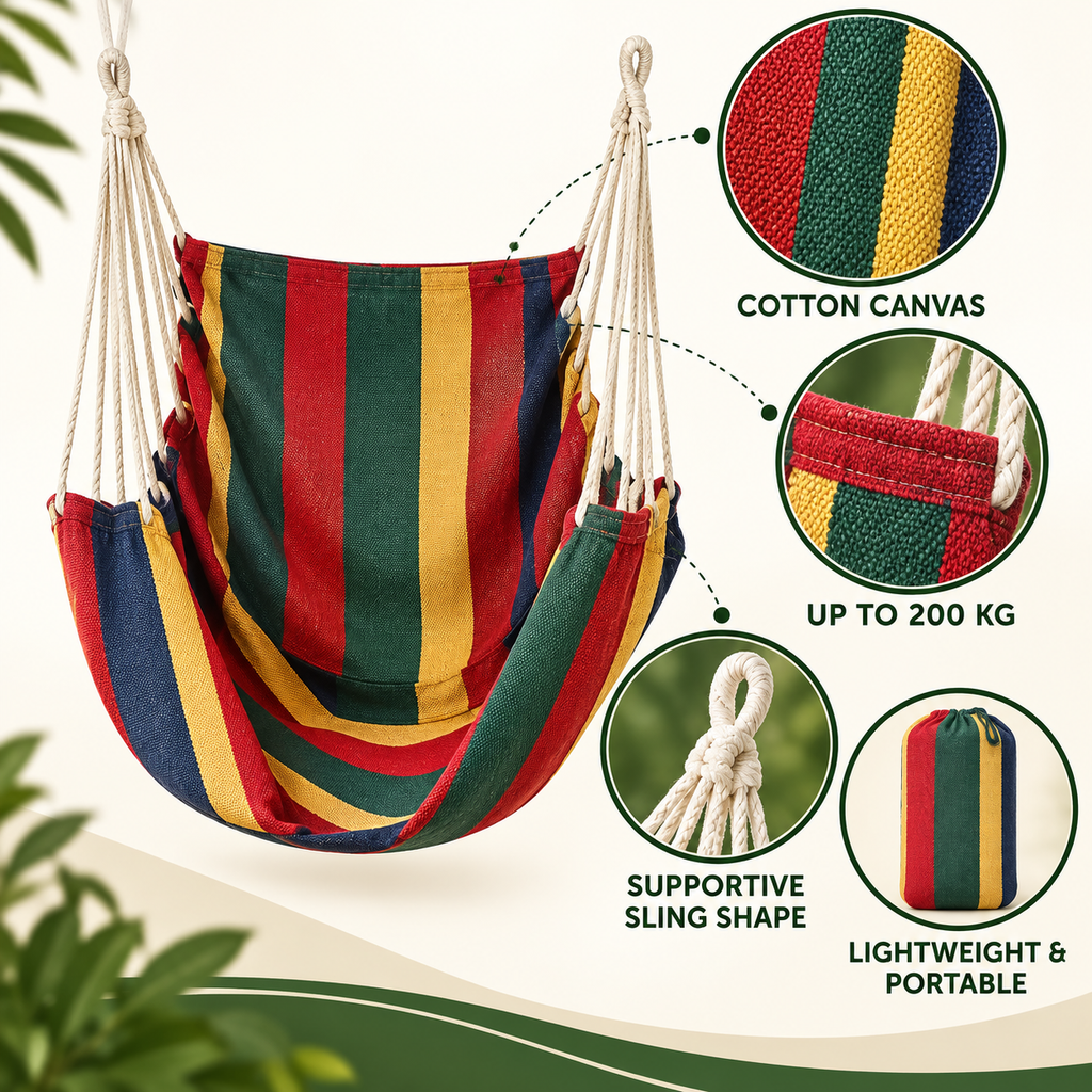 Portable Striped Hammock Chair