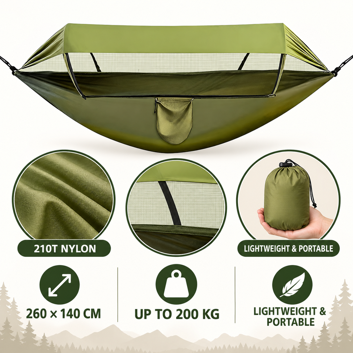 All-in-One Canopy Mosquito Hammock