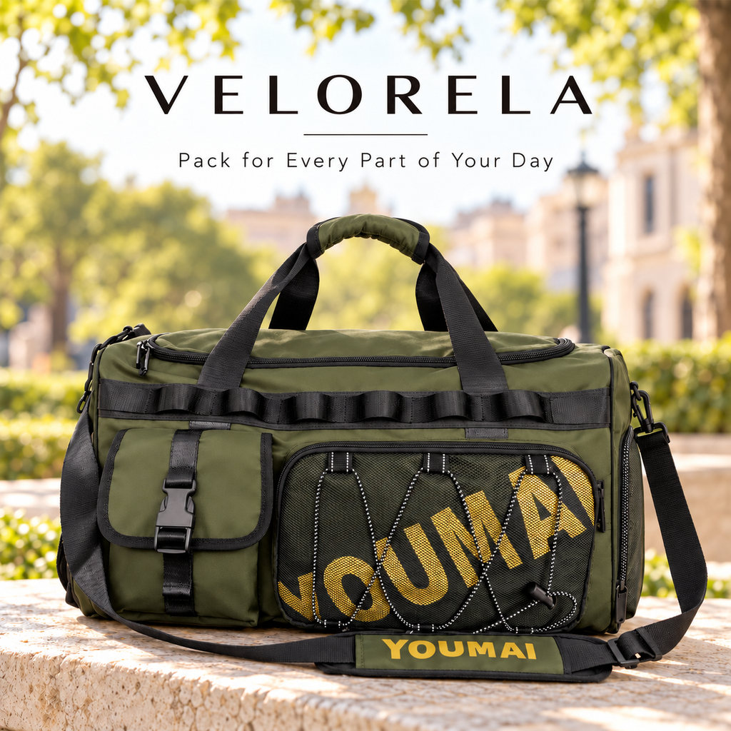 VELORELA Olive Green travel duffel – latest outdoor hero image