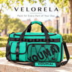 VELORELA Teal travel duffel – latest outdoor hero image