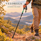 Forest Green five-section folding trekking pole; Velorela warm trail hero