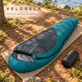 Green and gray two-tone mummy sleeping bag