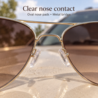 VELORELA Clear oval nose pads and gold metal double bridge