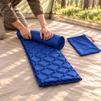 Blue double pad — fold roll and pack