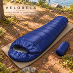 Blue mummy sleeping bag and matching carry sack