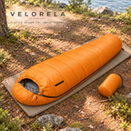 Golden Orange mummy sleeping bag and matching carry sack