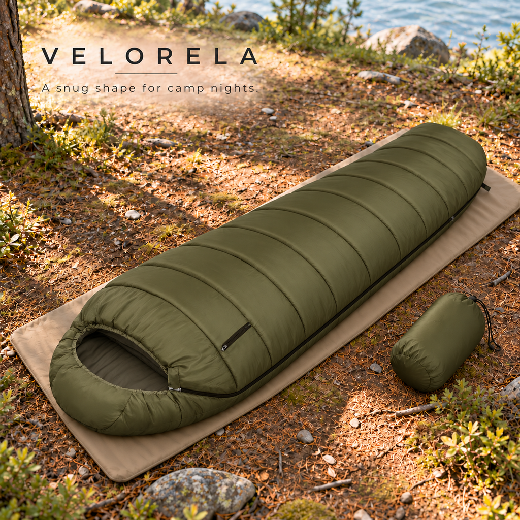 Army Green mummy sleeping bag and matching carry sack