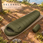 Army Green mummy sleeping bag and matching carry sack