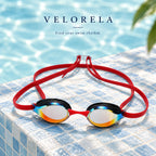 Velorela mirrored swimming goggles — hero red