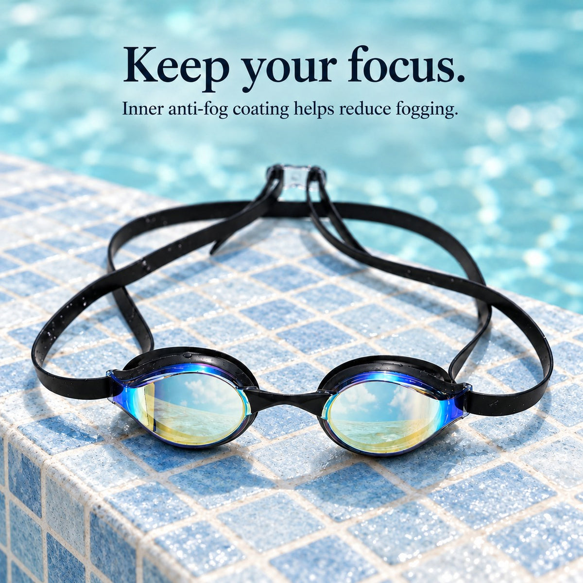 Velorela mirrored swimming goggles — anti fog