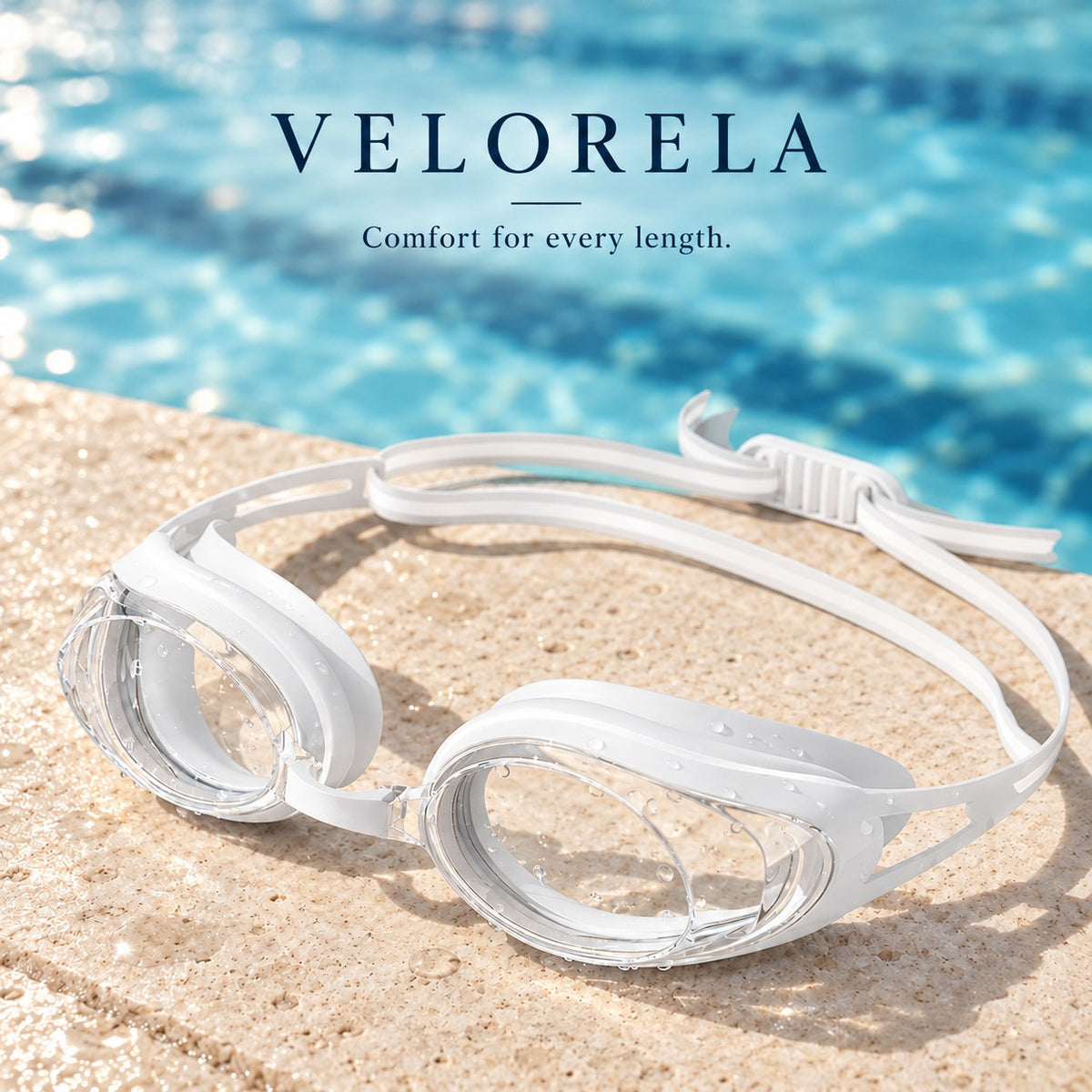 Velorela Comfort Fit Swimming Goggles — white