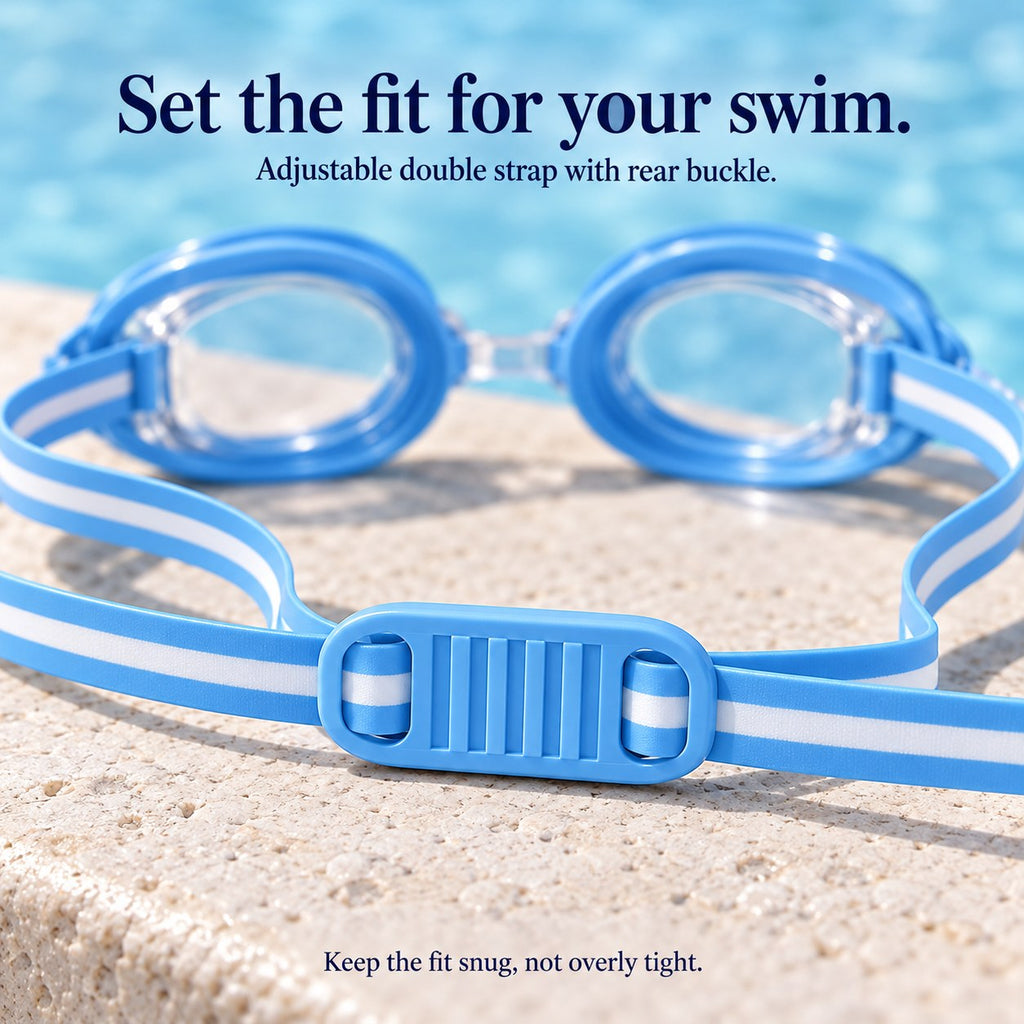 Sky Blue adjustable double strap and rear buckle