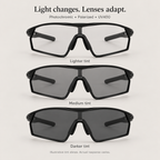 Illustrative photochromic lens tint states with polarized and UV400 supplier specifications