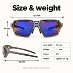VELORELA Approximate dimensions: 150 mm width, 42 mm height and 31.5 g pair weight