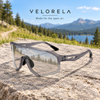 VELORELA Clear gray frame with photochromic gray shield in lighter tint