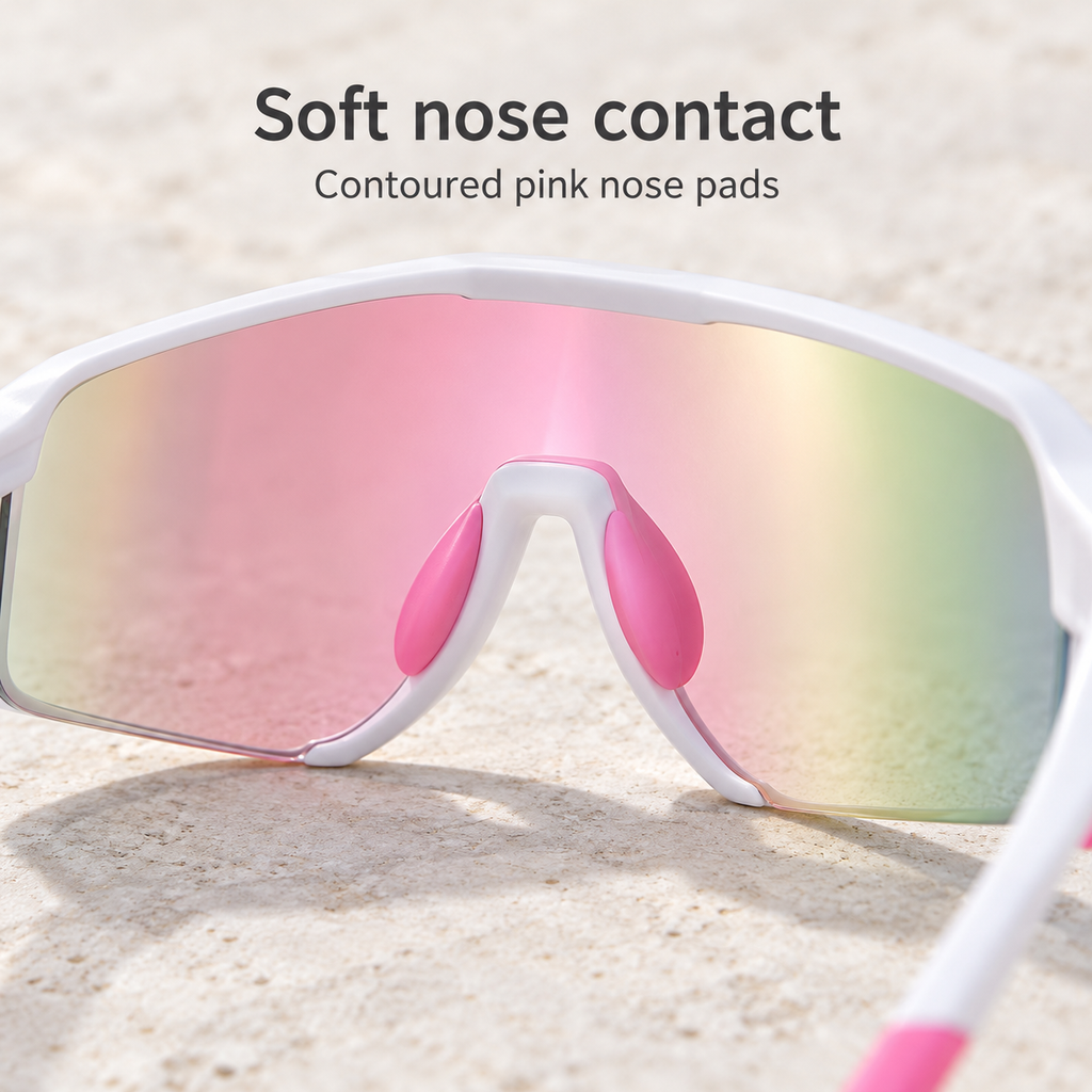 VELORELA White frame and contoured pink nose pads