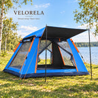 Sky Blue tent with Black Coating and two front porch support poles