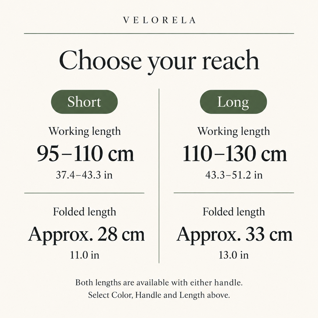 Short and Long trekking pole working and folded lengths