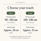 Short and Long trekking pole working and folded lengths