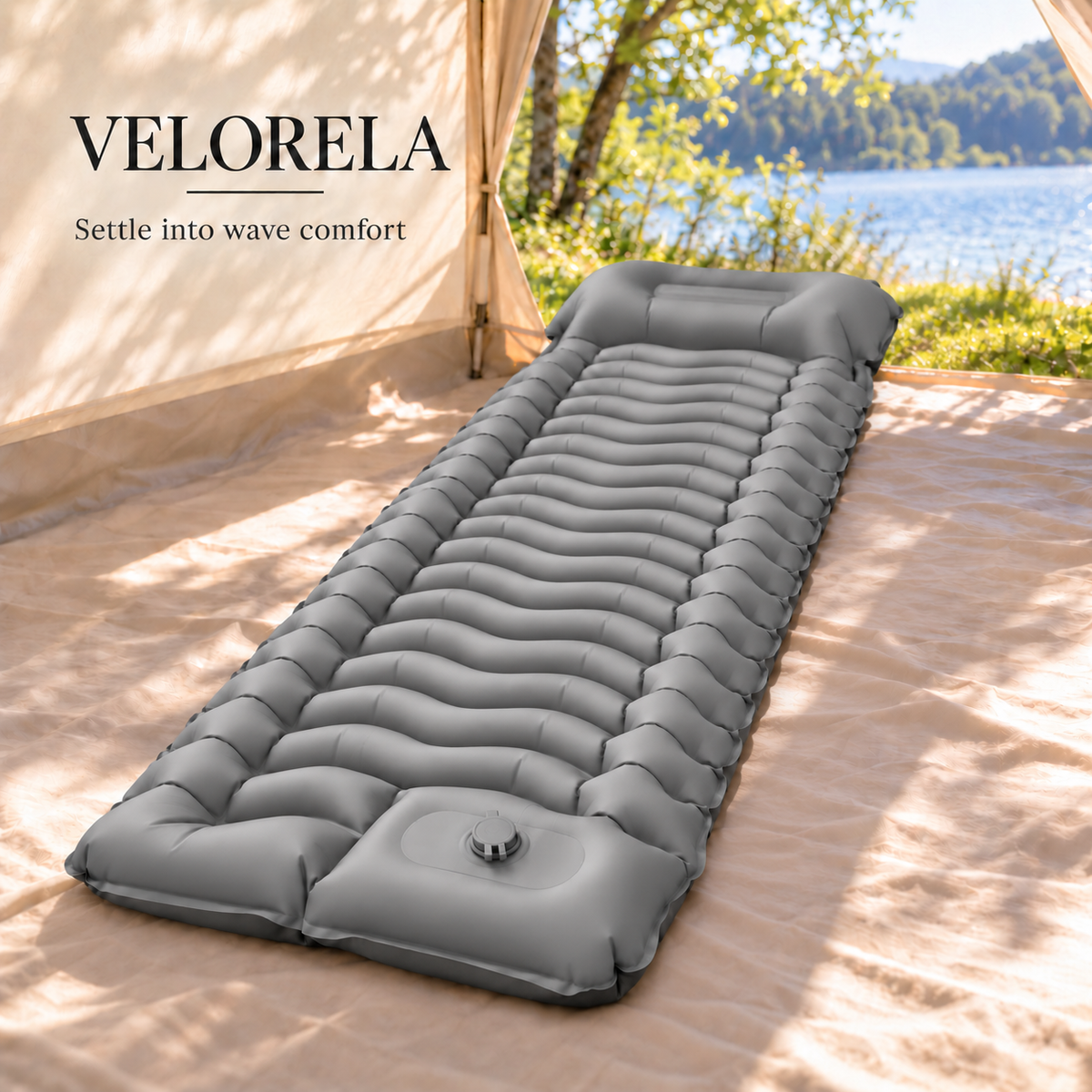 Velorela Wave Cell camping sleeping pad in Gray